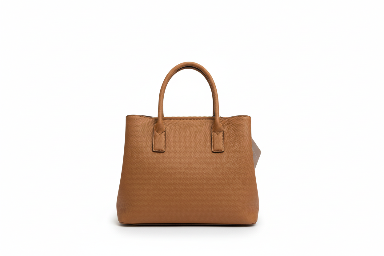 Camel Leather Tote - Back View
