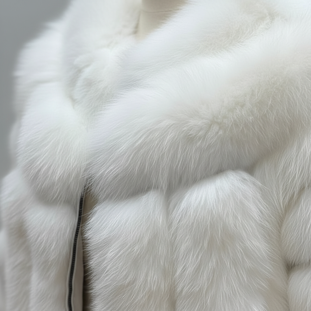 Detay Çekim - Beyaz tilki kürkü doku